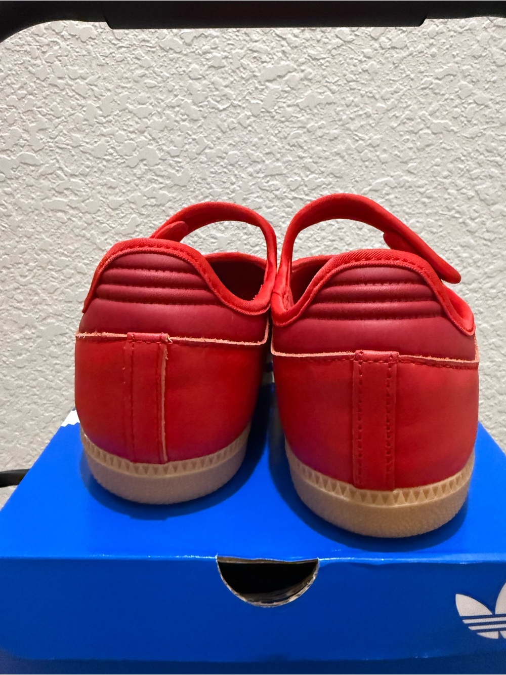 Adidas Samba Jane-Red Mary Jane Sneakers with White Stripes - Picture 7 of 8